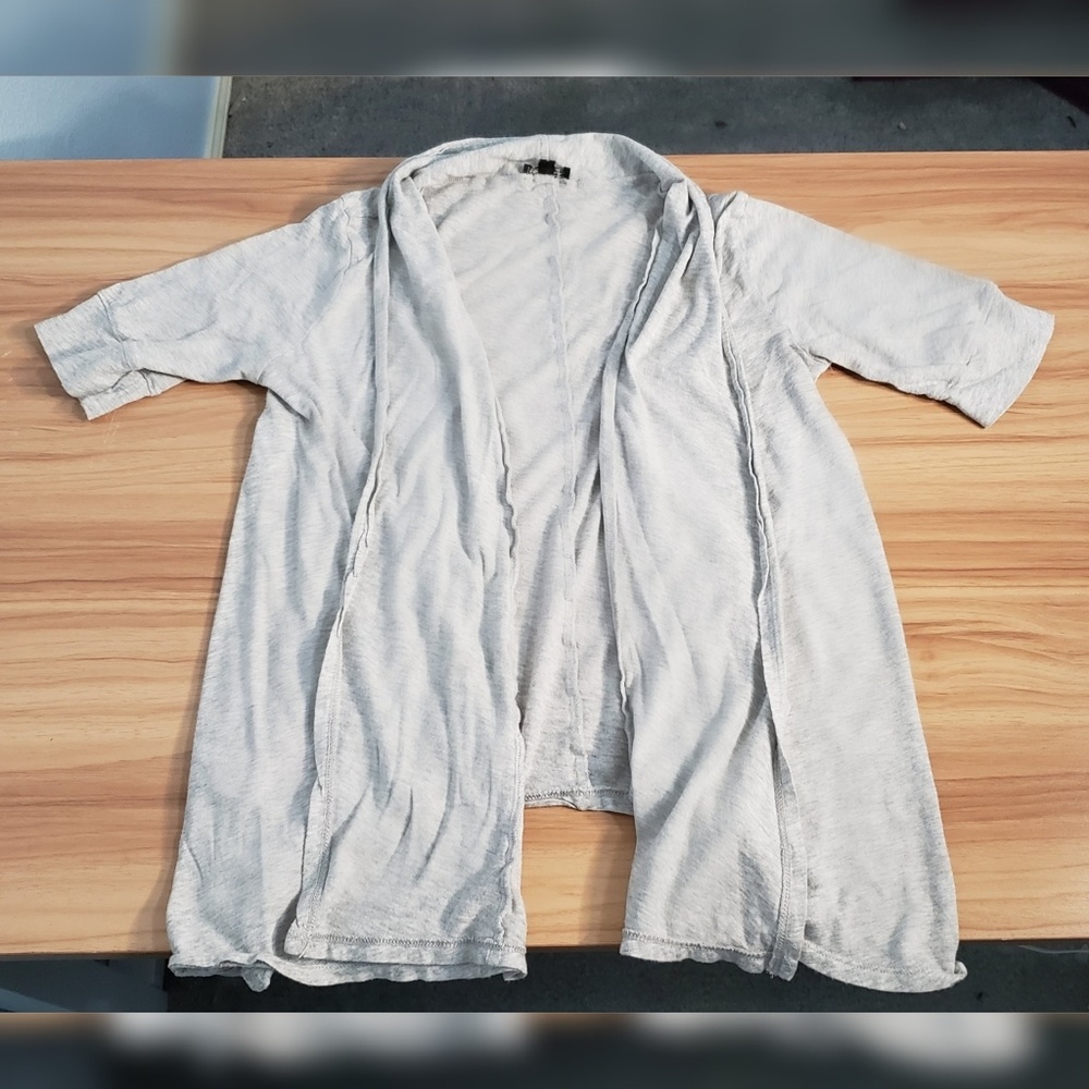 Gray 3/4 Sleeve Flowy Lightweight Cardigan